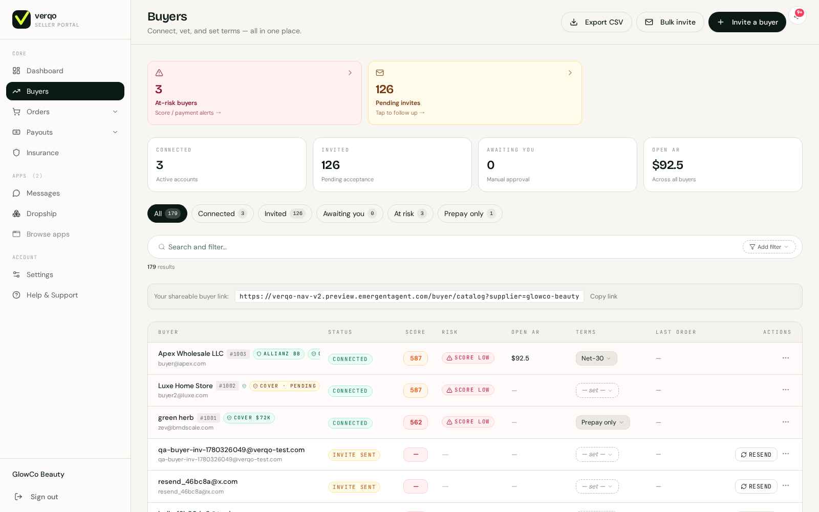Apparel buyer scoring — retailer health per account