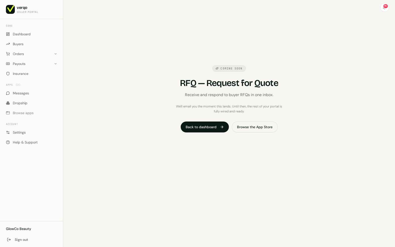Verqo RFQ workspace